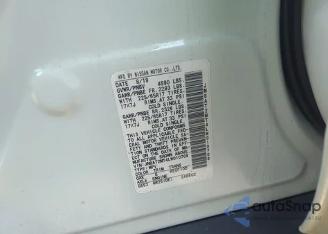 2020 Nissan Rogue Sv Fwd from USA, damaged, VIN JN8AT2MT4LW010709